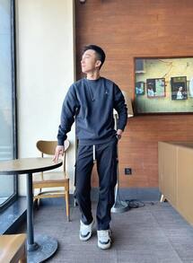 Nike Jordan Brooklyn Flece Brand Logo Comfortable Crew Neck Long Sleeve Sweatshirt For Men, Black - 黑色 - 查看 9