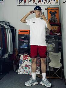 Nike Sportswear 印花圆领修身短袖多巴胺T恤，男款，白色 - 白色 - 查看 7