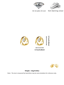 925 Silver Mobius Studs Gold Silver White Zirconia Hypoallergenic Gift Box - Multicolor - View 9
