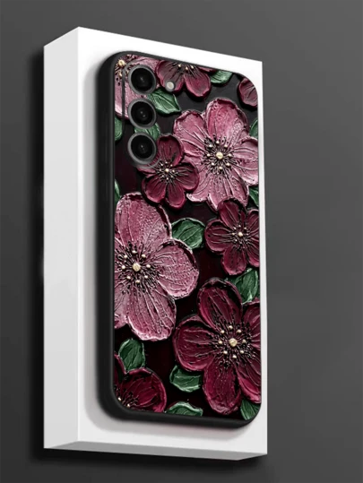 1 pieza Funda de teléfono suave con estampado floral de moda, cubierta protectora resistente a arañazos y golpes compatible con Huawei Honor, Redmi, Galaxy A04e/A05s/A13/A14/A15/A34/A35/A50/A52/A53/A54/S21/S22/S23/S24/S25/S25Ultra/S25 FE/S26/S26PLUS/S26ULTRA/S26 EDGE, 6A/7A/8A, 12T/13T/14T
