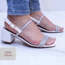 Women's Glittery Mid-Heel Sandal With A Comfortable Small Heel - 鏽棕色 - 查看 8