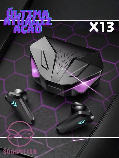 X15 TWS Sem Fio Bluetooth Gaming Earbuds Estéreo HIFI LED Display Com Microfone
