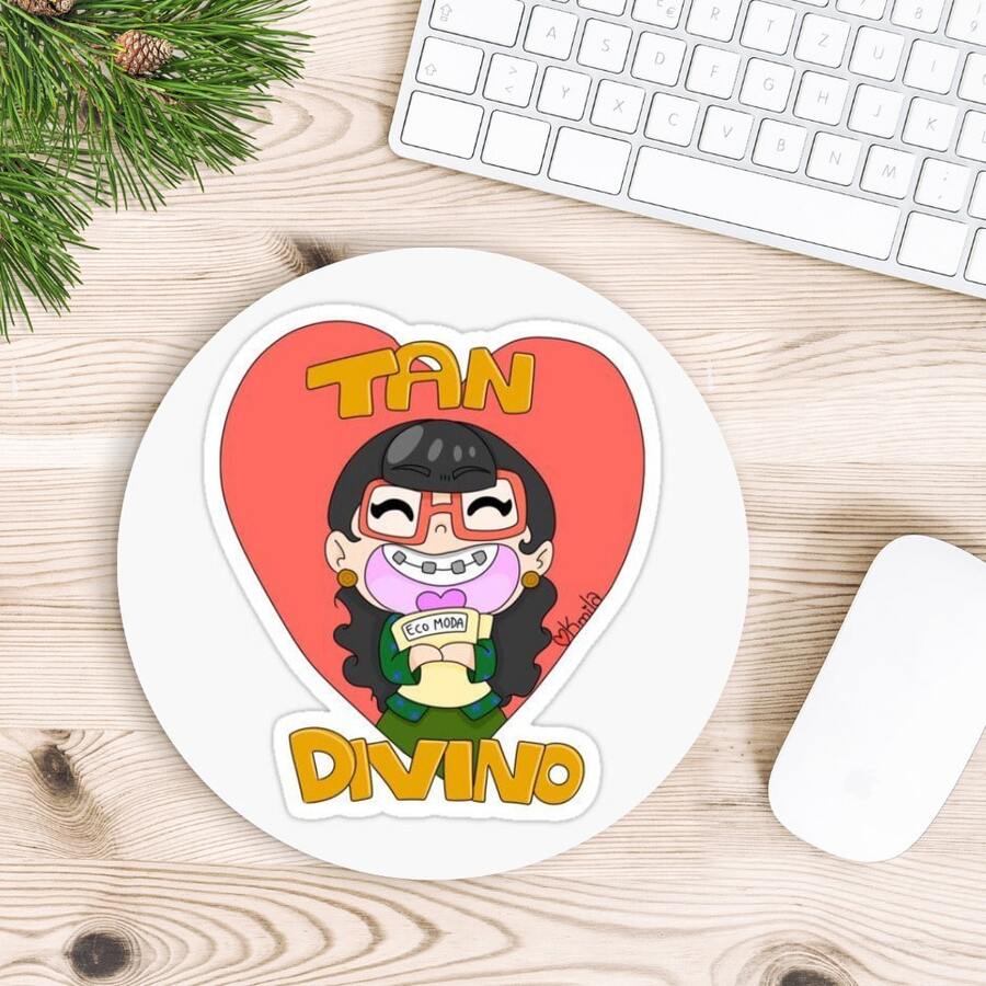 Sublimated Desktop Mouse Pad With A Divine Heart Design - Round - View 1
