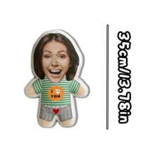 1 Personalized Fun Face Pillow - Customized Photo Double Sided Printing, Customized Face Pillow - Home Style, Ideal Gift For Birthday, Thanksgiving, Christmas - Green Stripes - View 13