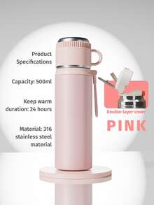 1个500毫升不锈钢水瓶，大容量带提手，保温，设计优雅，便携，适合旅行、运动、返校、露营等场合，是露营必备品。 - 彩色 - 查看 11