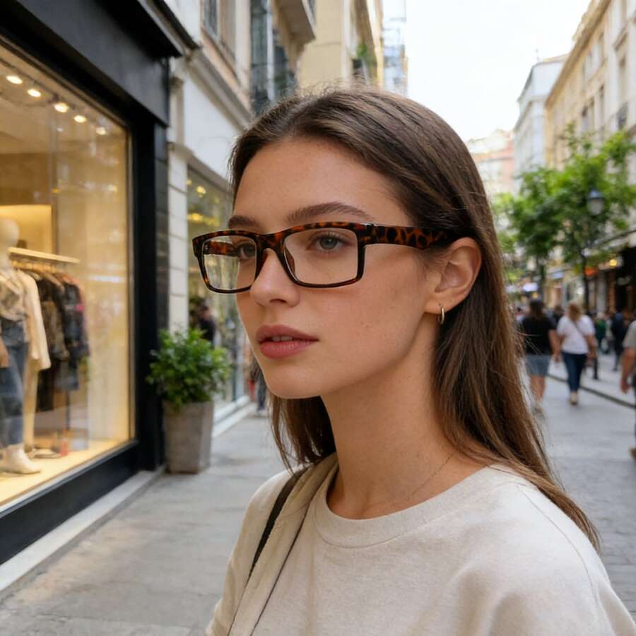 1pc Women's Fashion Elegant High-End Street Style Eyeglasses - Leopard Print Frame - View 1