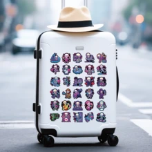 50张可爱霓虹骷髅涂鸦贴纸 - 色彩鲜艳的涂鸦、爱心和职业人物图案，防水乙烯基材质，可用于水瓶、笔记本电脑和滑板个性化装饰 - 彩色 - 查看 11