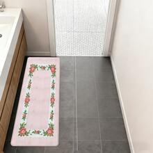 Ultra Soft Floral Bathroom Rugs Non-Slip Microfiber Washable Bath Rug Door Floor Mats,  Pink - mặc định - Xem 5