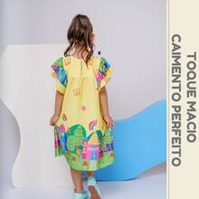 Girls' Themed Dress - , Enchanted Garden, Bees, Butterflies - Graduation, Fashionable, Blogger Style, Cool, For Parties, Birthdays, Everyday Wear, Casual, Girl's Clothing, Teen, Wedding, Printed, Loose-Fitting, Summer, Floral - 薑色 - 查看 5
