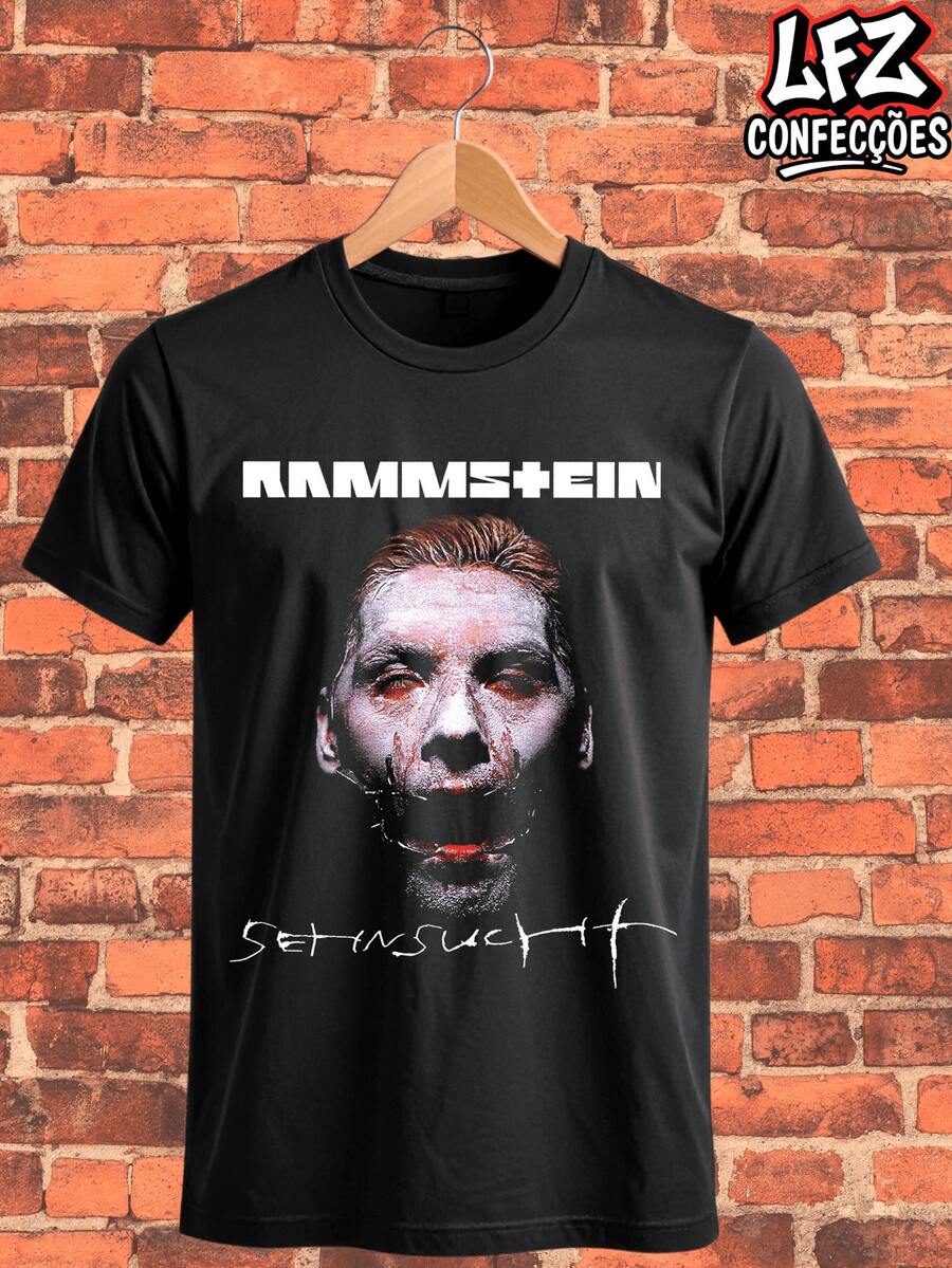 Rammstein Rock Band T-Shirt, Death Thrash Metal Punk, Unisex, 100% Cotton, Premium Streetwear, New Release, Immediate Shipping!! Plus Size - 黑色 - 查看 1