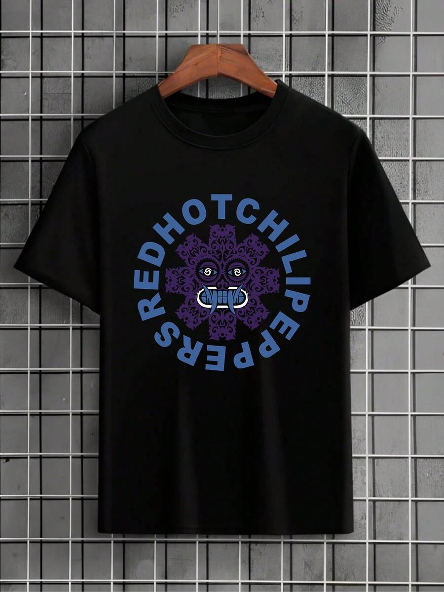 Red Hot Chili Peppers Rock Band T-Shirt, Heavy Metal, Unisex, Men's And Women's, 100% Cotton, Premium Streetwear, New Release, Immediate Shipping, Various Colors!! Plus Size - 黑色 - 查看 1