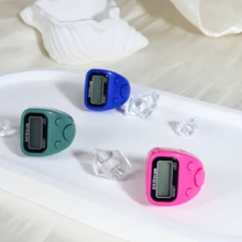1pc Resettable 5-Digit LCD Electronic Finger Counter With Digital Display, Suitable For Sports, Training, Muslim Prayer Beads, And Tasbih Bracelet Ring Counter, Electronic Manual Button Counter, Compact Portable Finger Ring Counter, Thumb Tally Counter For Learning, Exercise, And Other Counting Activities - Multicolor - View 2