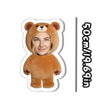 1 Personalized Fun Face Pillow - Customized Photo Double Sided Printing, Customized Face Pillow - Home Style, Ideal Gift For Birthday, Thanksgiving, Christmas - Bear - View 15