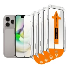 4pcs High Definition Transparent Tempered Glass Screen Protector, With Installation Tools And Auto-Alignment Tool, Compatible With IPhone 17 Pro Max/17 Pro/17 Air/17/16 Pro Max/16 Pro/16 Plus/16E/16/15 Pro Max/14 Pro Max/13/12/11 Series, Full Screen Coverage, Anti-Fingerprint, Anti-Drop, Anti-Scratch, 9H Hardness Tempered Glass Screen Protector - Clear - View 8