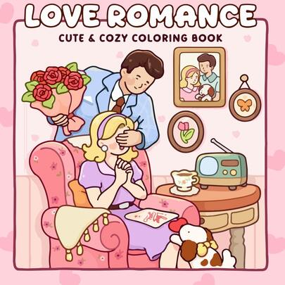 1 pieza Libro para colorear de 40 páginas de 190g con temas de amor y romance para adultos - Temas de hogar acogedor + Noche de cita, libro para colorear relajante con ambiente romántico, gran regalo para el Día de San Valentín