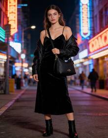 COACH Laurel 36 Large Logo Zip Closure Women's Crossbody Bag, Fashionable Multifunctional Casual Bag For Holidays And Daily Use, Stylish Synthetic Leather Design - Black - View 3