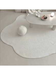 1件装极简白色不对称云朵客厅装饰地毯，客厅地毯，区域地毯，客厅区域地毯，垫子，家居装饰，大客厅地毯，圆形地毯，客厅家居装饰，房间装饰，可水洗地毯 - 多色 - 查看 4