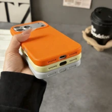 Pure Orange Perfection TPU Mixed With Liquid Silicone Case – Anti-Yellowing & Soft-Grade Guard For IPhone - Orange - View 8