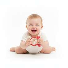 ETETOO Silicone Baby Teether, Dual-Color Crab Sensory Toy For Gum Relief, Soft Textured Chew Toy For Infant Toddler Gift, 3-12 Months - Multicolor - View 5