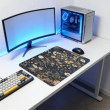 1 件装花卉图案桌垫，复古花卉植物鼠标垫，加长游戏鼠标垫，适用于办公室装饰，大尺寸笔记本电脑键盘鼠标垫，带缝边，尺寸 31.5x11.8 英寸，学习用品，返校季游戏鼠标垫，办公桌配件，办公用品，桌面配件，鼠标垫，桌垫 - 彩色 - 查看 9