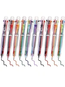 Bộ 3 bút bi hoạt hình dễ thương, nhiều màu sắc, đa chức năng, bấm nút, cá nhân hóa, bút dầu. - A - Xem 2