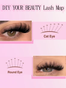 576件套睫毛嫁接套装，DIY睫毛工具套装，80D/100D簇状睫毛嫁接套装，个人D型卷翘睫毛嫁接套装，含睫毛胶水和封层剂，个人睫毛镊子 - 黑色 - 查看 5