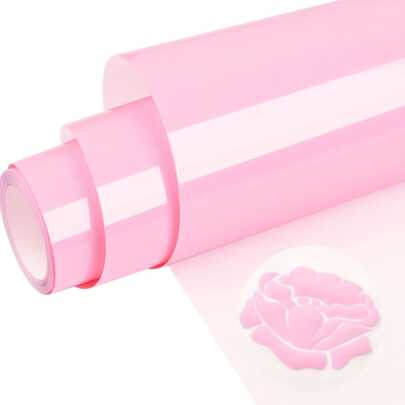 1 Roll Pink 3D Puff Effect Heat Transfer Vinyl, 30cmx25cm Easy Cut & Press For T-Shirts, DIY Crafts & Fabric Decoration
