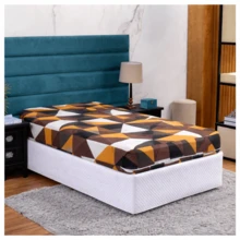 Single Mattress Cover With Print, Zipper, Polyester Gel Knit - Print 22 - View 3
