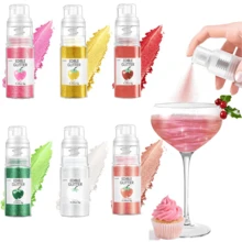 可食用金属闪粉喷雾 - 可食用珍珠粉和金属闪粉，适用于饮料、蛋糕装饰、烘焙 - 可食用闪粉，适用于糖霜、糖果 - 彩色 - 查看 1