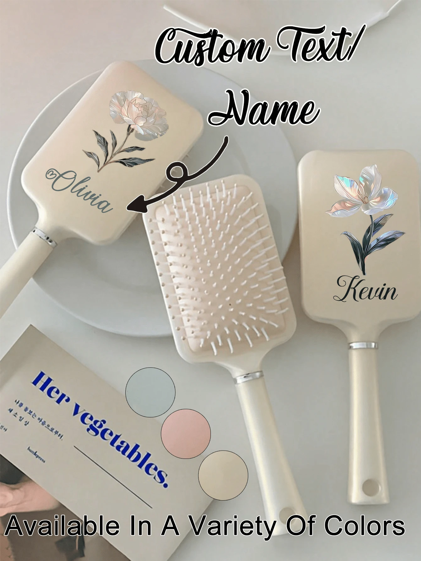 Lược chải tóc họa tiết hoa văn tùy chỉnh, khắc chữ/tên riêng, lược chải tóc cá nhân hóa, quà tặng lễ Phục Sinh, lược chải tóc gỡ rối tùy chỉnh, quà tặng phù dâu khắc tên riêng, tinh tế, phong cách, cổ điển, độc đáo, phù hợp sử dụng hàng ngày, du lịch, công tác và làm quà tặng. Quà sinh nhật cho bé gái, quà tặng bà, quà kỷ niệm, quà Valentine, quà sinh nhật, quà cưới, quà Ngày của Mẹ, quà tặng bạn thân, quà lễ Phục Sinh, quà tặng ngày lễ. - Nhiều màu - Xem 1