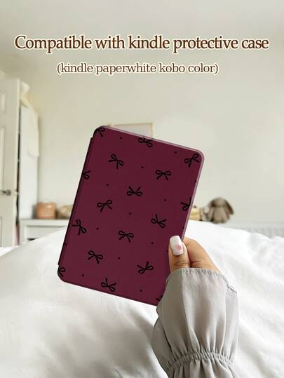 1pc Black Bow Pattern Kindle Protective Case, Full Coverage Protection, Anti-Fall, Anti-Dust, Soft TPU Material, Corner Air Cushion Shock Absorption, Suitable For Kindle Paperwhite 11th Gen 2021, Kindle (11th Generation) 2022 Release, Kindle (11th Generation-2024 Release) (6 Inch), Perfectly Fit To Protect Your Reading Device