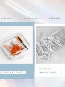 S/M/L/S+M+L Hot-Selling PVC Zipper Toy Storage Box, Transparent Hard Stackable Organizer Bag, Home Storage Container, Multi-Functional Transparent Design, Suitable For Clothes, Full-Function Storage Bag, Suitable For Travel, Back To School, School Supplies, Travel - Multicolor - View 9