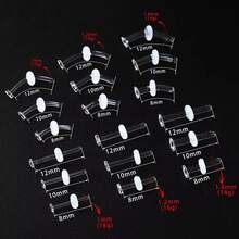 2 piezas de 14G Anillos de nariz, cartílago y ombligo de cristal Pyrex curvo, retentores de perforación de bioflex, joyas corporales hipoalergénicas - 2178 Varilla de arco - Ver 4