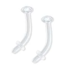 2 piezas de 14G Anillos de nariz, cartílago y ombligo de cristal Pyrex curvo, retentores de perforación de bioflex, joyas corporales hipoalergénicas - 2178 Varilla de arco - Ver 12