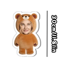 1 Personalized Fun Face Pillow - Customized Photo Double Sided Printing, Customized Face Pillow - Home Style, Ideal Gift For Birthday, Thanksgiving, Christmas - Bear - View 17