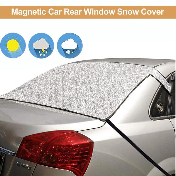 Rear Windshield Frost Cover Guard - Magnetic Car Back Window Cover Protector For Ice And Snow With 4-Layer All Weather Protection For Cars, Sedans Rear Window Automotive Accessories
