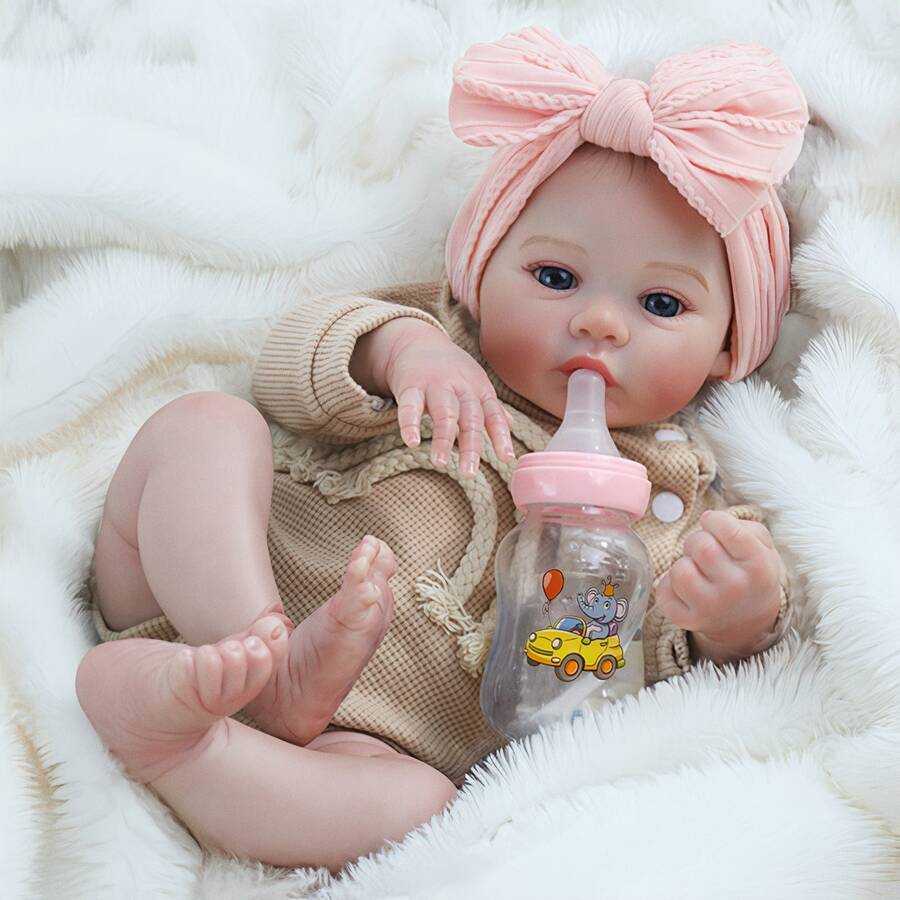 Realistic Reborn Baby Dolls - 20 Inch Lifelike Newborn Baby Girl, Real Life Baby Doll With Soft Weighted Body, Real Baby Reborn Gift Set For Kids Age 3+ - 薑色 - 查看 1