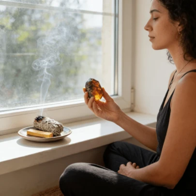 Set combinato di pietre di Salvia, Pau Santo e Ambra, il regalo perfetto per yogi e meditatori, la scelta migliore per i regali delle vacanze