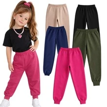 Set Of 3 Girls' Fleece Pants, Sizes 2 To 12 Years | Winter Pants For Girls | Children's Fleece (Assorted Colors) - Hỗn hợp - Xem 2