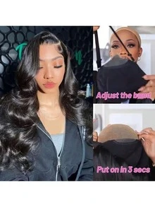 1pc Elegant 30-Inch Long Yaki Kinky Straight Wig In Natural Black - 180% Density, Deep Lace Front, High-Temperature Synthetic Fiber, Versatile Style - Natural & Black - View 7