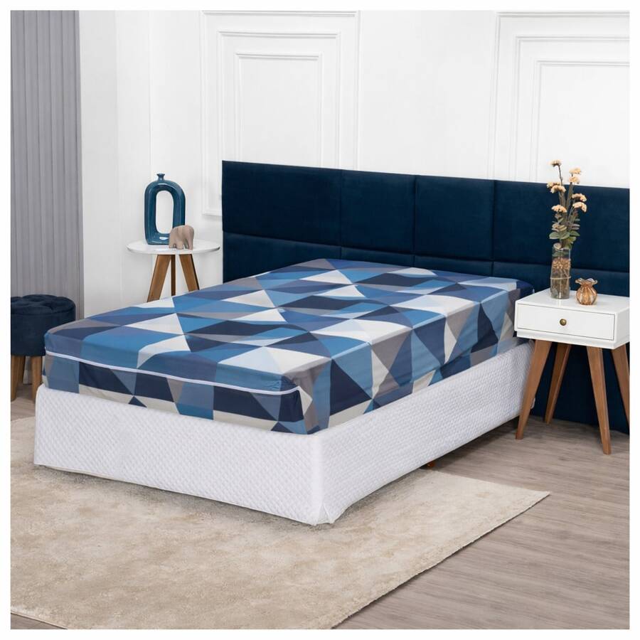 Single Mattress Cover With Print, Zipper, Polyester Gel Knit - Print 26 - View 1