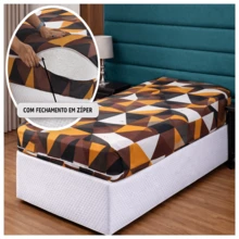 Single Mattress Cover With Print, Zipper, Polyester Gel Knit - Print 22 - View 2