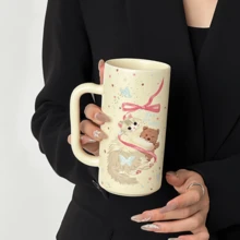 Cute Style Ceramic Cup, High-Value Drinking Cup, Cartoon Mug, Household Breakfast Cup, Milk Cup - Multicolor - View 5