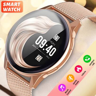 Reloj inteligente con pantalla táctil de 1.28", con funciones de recordatorio de llamadas, control de mensajes, múltiples modos deportivos, control de música, control de cámara y talla grande. Adecuado como regalo para el Día de San Valentín, Navidad, Año Nuevo, cumpleaños para amigos, familiares y parejas. Compatible con Android e iOS.