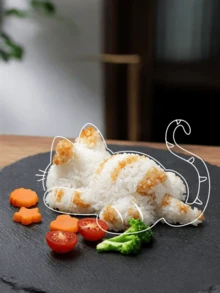 1件/套 日式猫形饭团模具，用于制作小型动物形状饭团的寿司模具 - 飯糰模具 - 查看 3