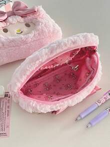 SANRIO Cute / Japanese-Style Large-Capacity Pencil Case. Adorable Large-Capacity Cartoon Stationery Bag For Girls, High-Value Cosmetic Bag. Student Stationery Storage Bag. Student Stationery. The Perfect Gift For The Back-To-School Season. - 美樂蒂筆袋 - 查看 5