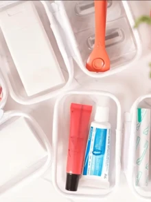 S/M/L/S+M+L Hot-Selling PVC Zipper Toy Storage Box, Transparent Hard Stackable Organizer Bag, Home Storage Container, Multi-Functional Transparent Design, Suitable For Clothes, Full-Function Storage Bag, Suitable For Travel, Back To School, School Supplies, Travel - Multicolor - View 8