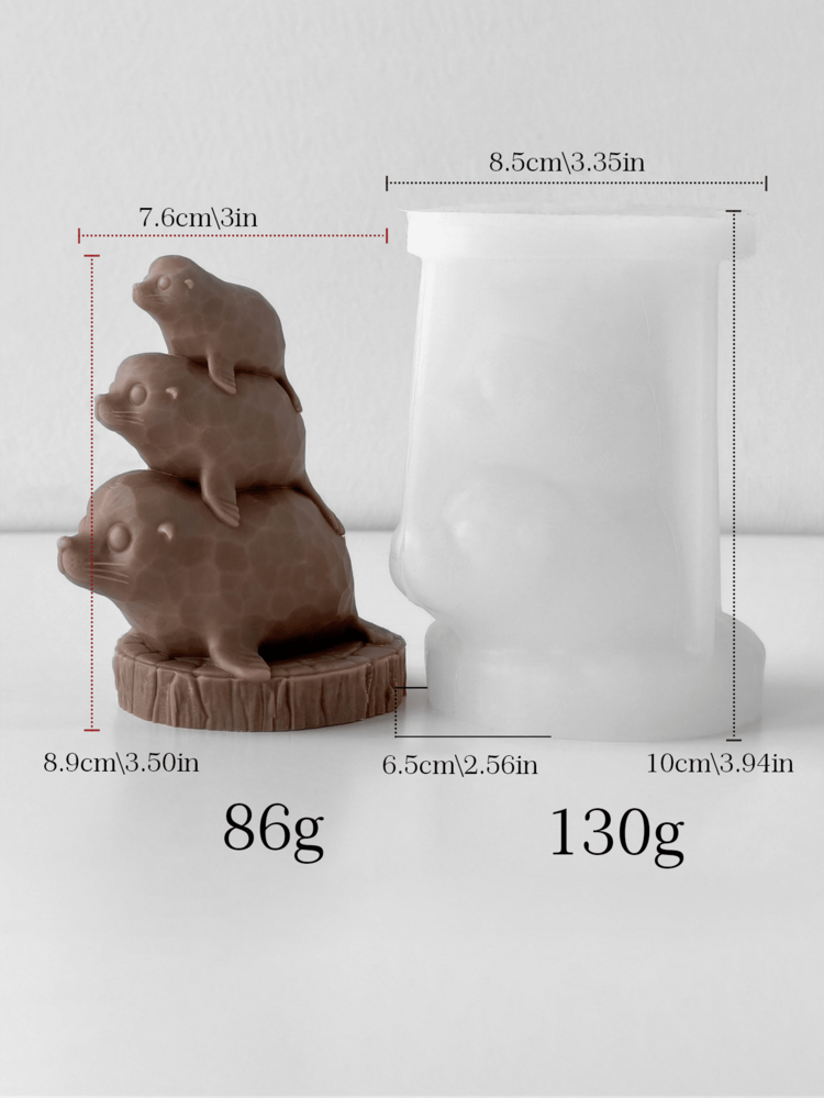 1 件 3D 海豹、小狗、猫头鹰、松鼠蜡烛硅胶模具 DIY 动物石膏吊坠模具 树脂硅胶模具 手工蜡烛制作模具 家居装饰 - 可愛動物疊疊樂-蠟燭模具 - 查看 9