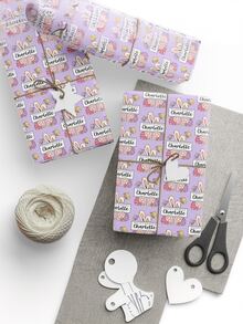 1pc Customized Easter Themed Wrapping Paper, Personalized Name Gift Packaging, Spring Holiday Design With Rabbit & Egg Patterns, Customizable Name Printing, Decorative Gift Wrapping Paper For Easter Celebration And Spring Holidays, Available In 2 Sizes, High-Quality Paper Suitable For Gift Boxes, Bags And Parcels - Easter Style 1 - View 4