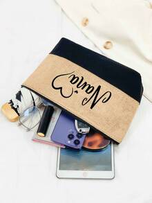 Bộ 3 túi xách Nana bằng vải lanh, họa tiết chữ Nana Love Letter, túi xách thời trang, ví, điểm nhấn nơ in họa tiết da báo, túi tote dung tích lớn, túi đeo vai đa năng, túi đựng đồ du lịch, món quà hoàn hảo cho các dịp lễ, sinh nhật, Giáng sinh, mùa thu/đông. - Nhiều màu - Xem 7